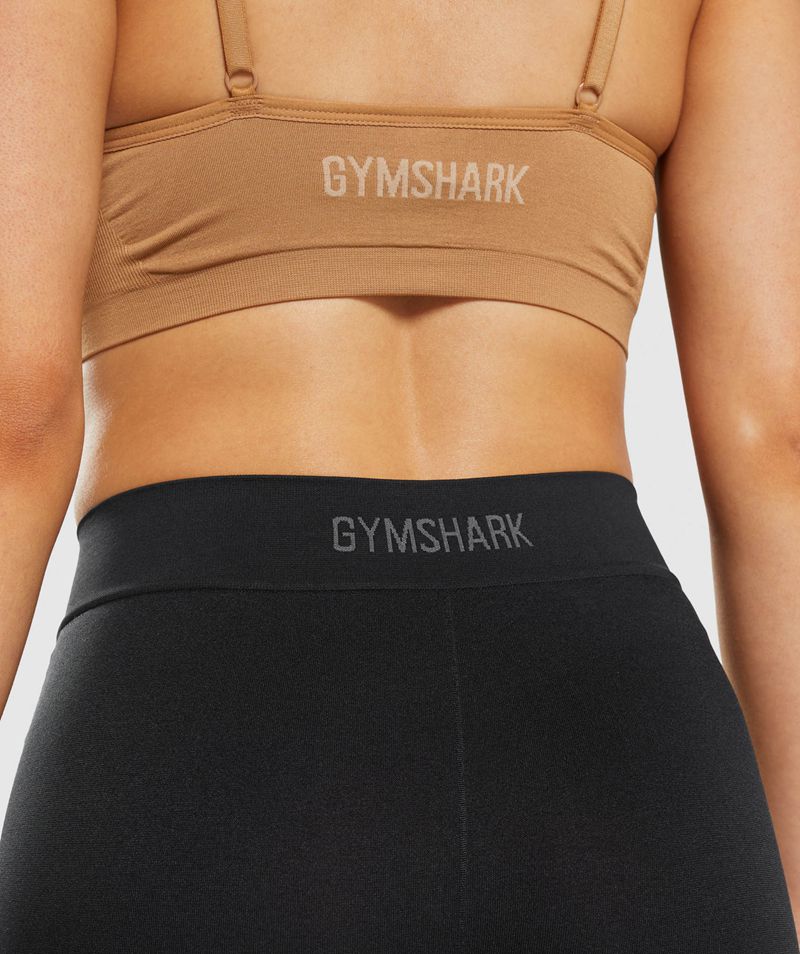 Women's Gymshark Seamless Boxers Underwear Black | USA  3276-AQCIV