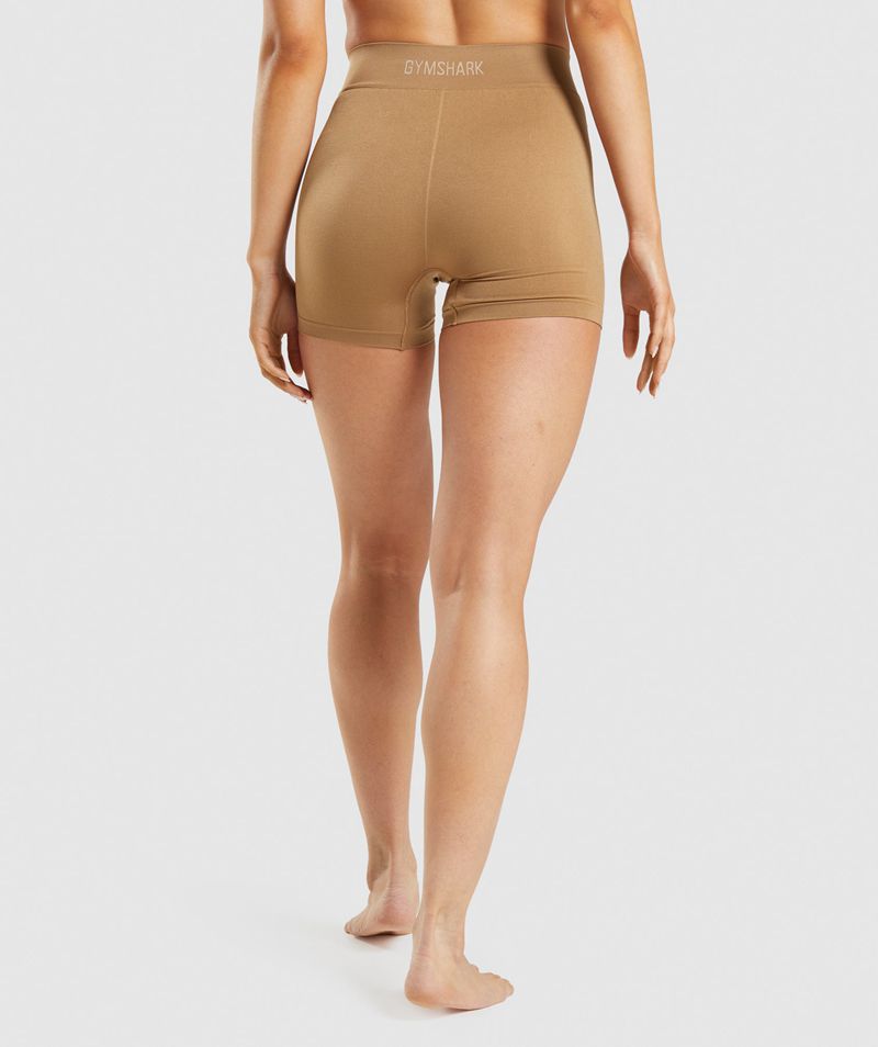 Women's Gymshark Seamless Boxers Underwear Light Brown | USA  4091-NRJQX