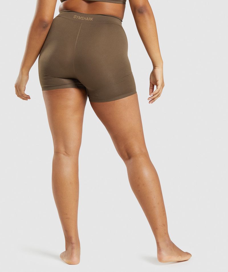 Women's Gymshark Seamless Boxers Underwear Brown | USA  4693-HJTRL