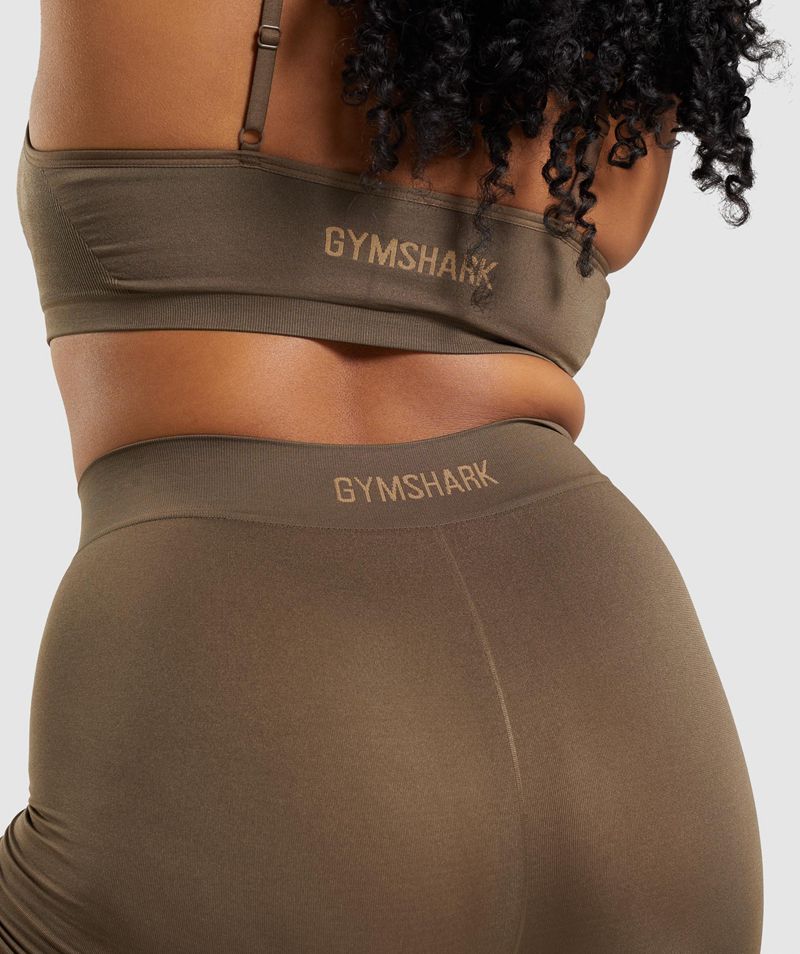 Women's Gymshark Seamless Boxers Underwear Brown | USA  4693-HJTRL