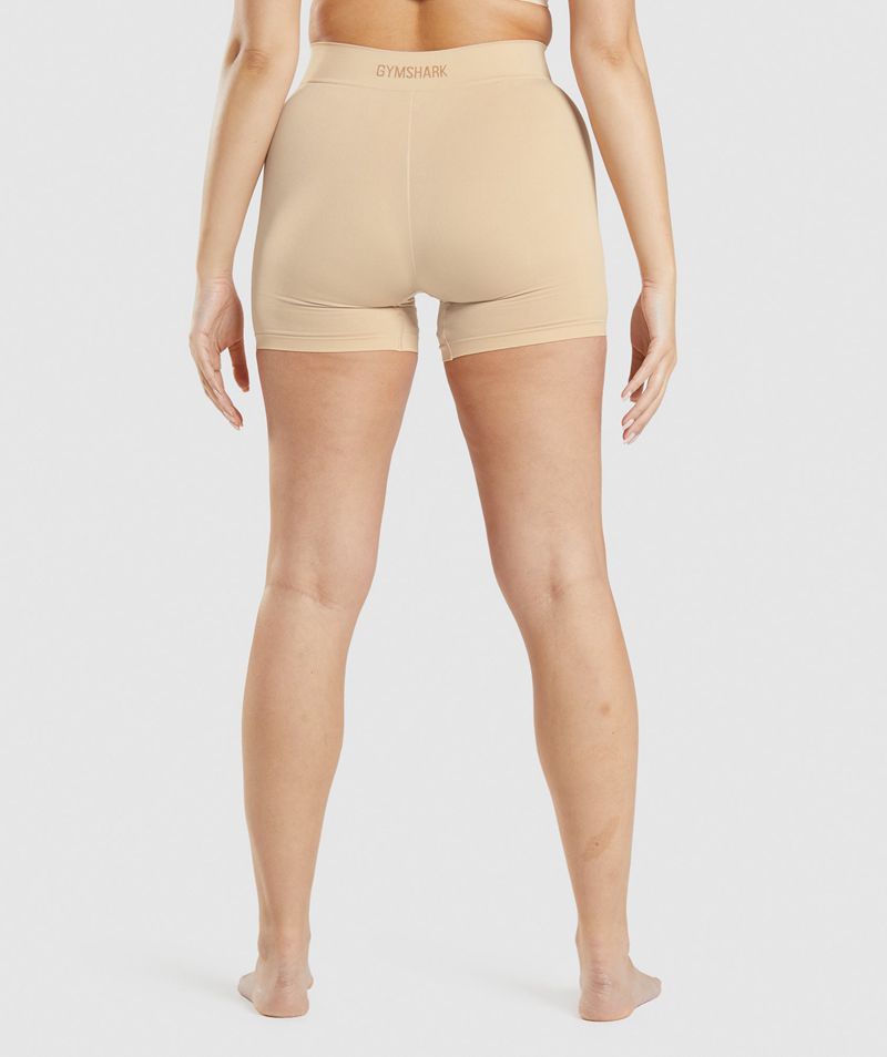 Women's Gymshark Seamless Boxers Underwear Light Brown | USA  4830-TEKQW