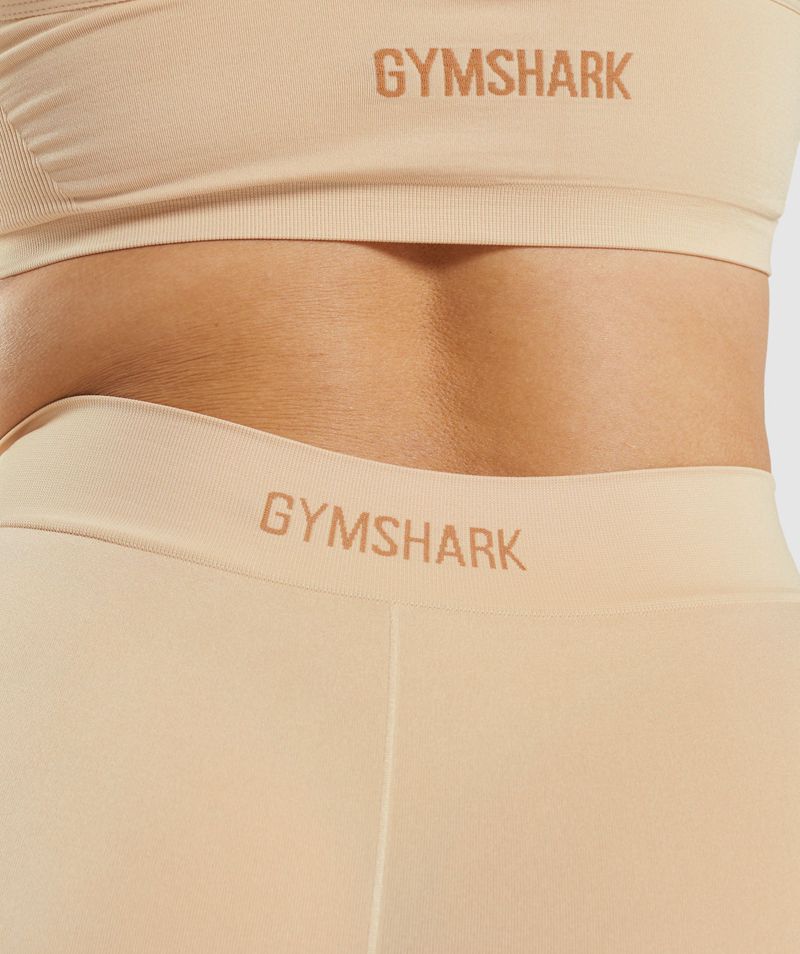 Women's Gymshark Seamless Boxers Underwear Light Brown | USA  4830-TEKQW