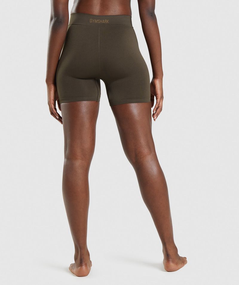 Women's Gymshark Seamless Boxers Underwear Brown | USA  6351-UFJDS