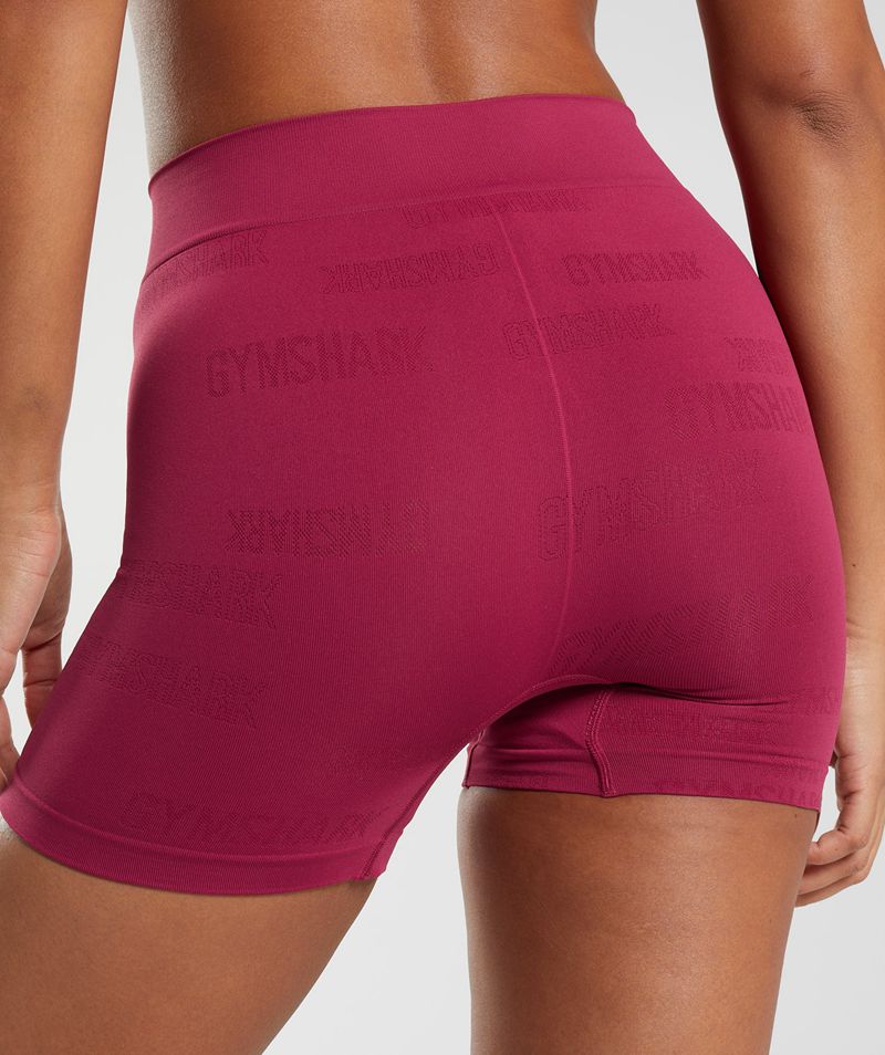 Women's Gymshark Seamless Jacquard Boxers Underwear Pink | USA  7425-JBIMD