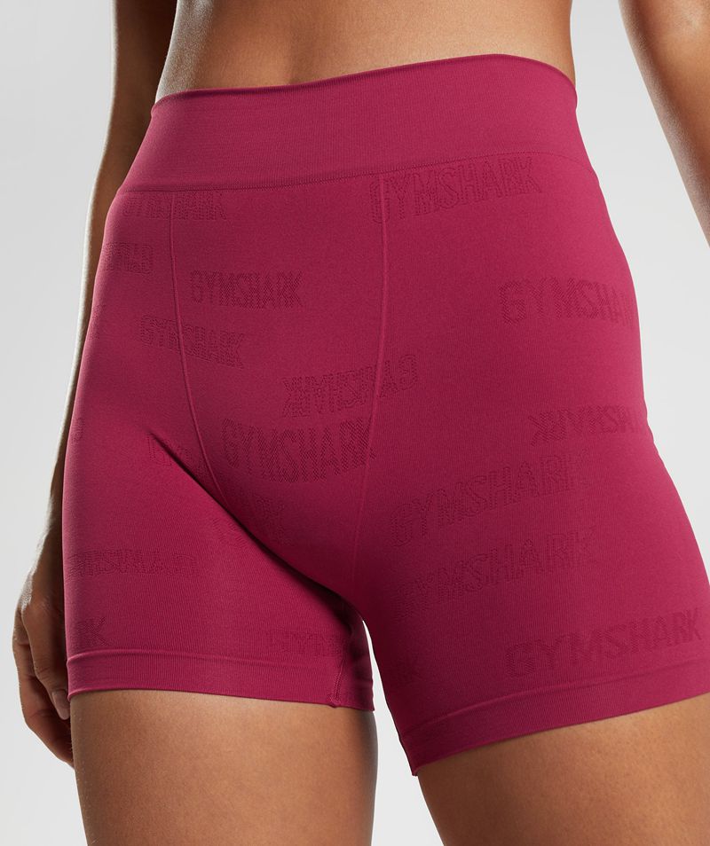 Women's Gymshark Seamless Jacquard Boxers Underwear Pink | USA  7425-JBIMD