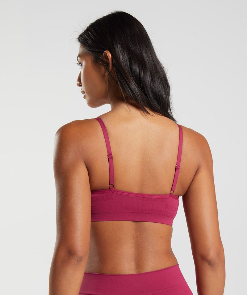 Women's Gymshark Seamless Jacquard Bralette Sports Bra Pink | USA  7298-HVGDT