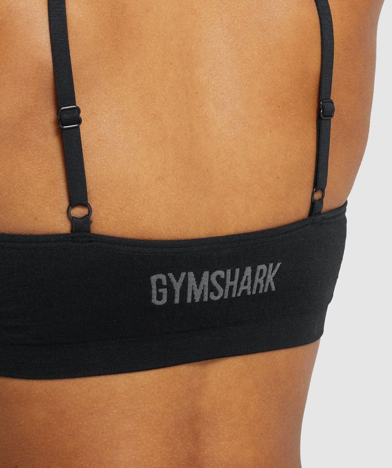 Women's Gymshark Seamless Scoop Neck Bralette Sports Bra Black | USA  3678-CPWZI