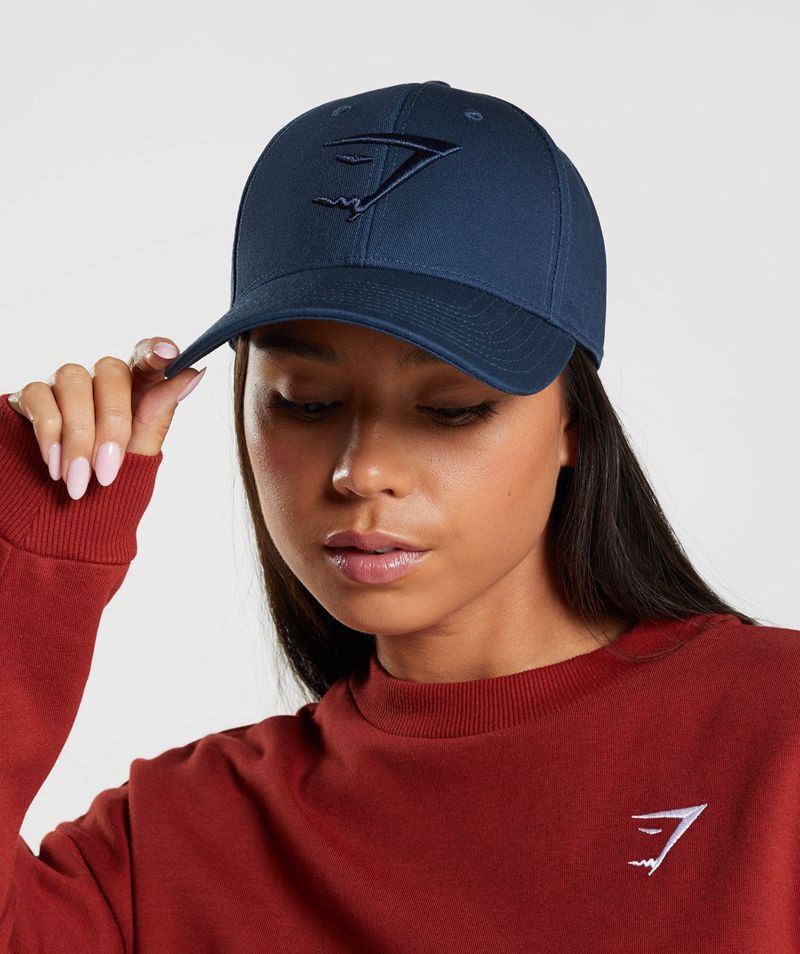 Women's Gymshark Sharkhead Caps Navy | USA  9814-YPHVQ