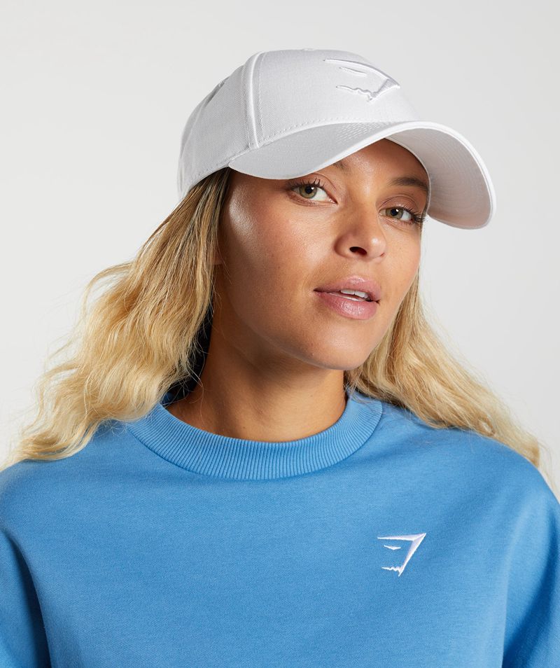 Women's Gymshark Sharkhead Caps White | USA  8615-NACXG