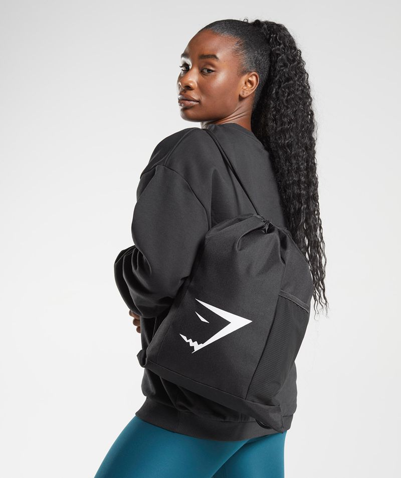 Women's Gymshark Sharkhead Gymsack Bags Black | USA  8246-GXANI