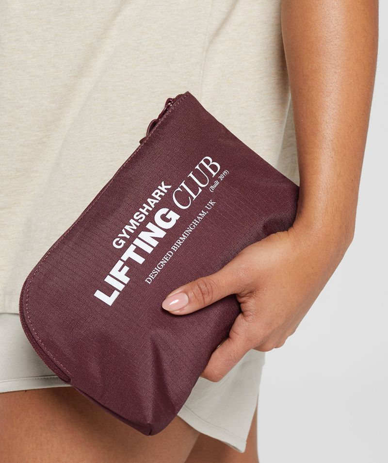 Women's Gymshark Social Club Cosmetic Bags Burgundy | USA  2158-IFCZT