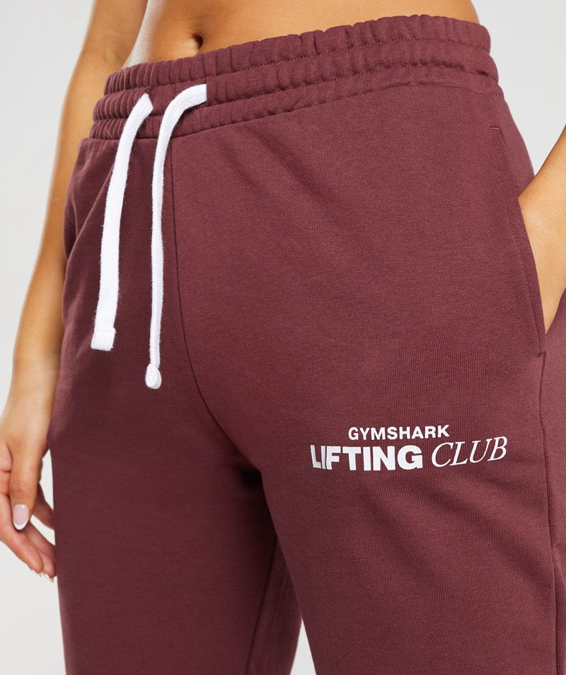 Women's Gymshark Social Club Joggers Burgundy | USA  2534-DLOFJ