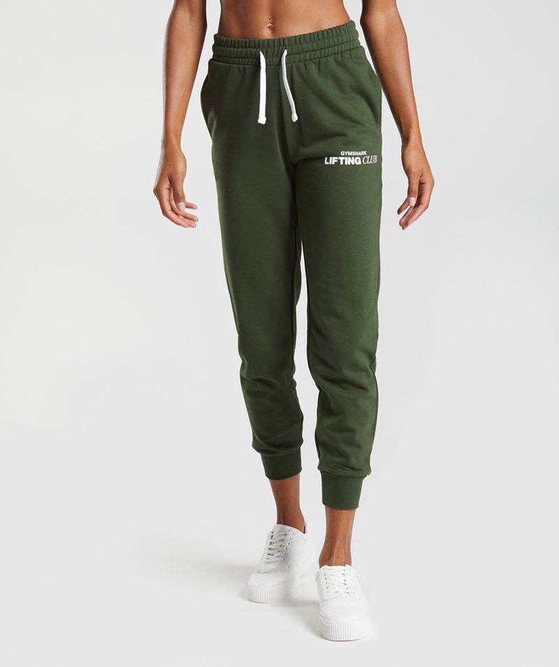 Women\'s Gymshark Social Club Joggers Olive | USA  7286-JWKAT