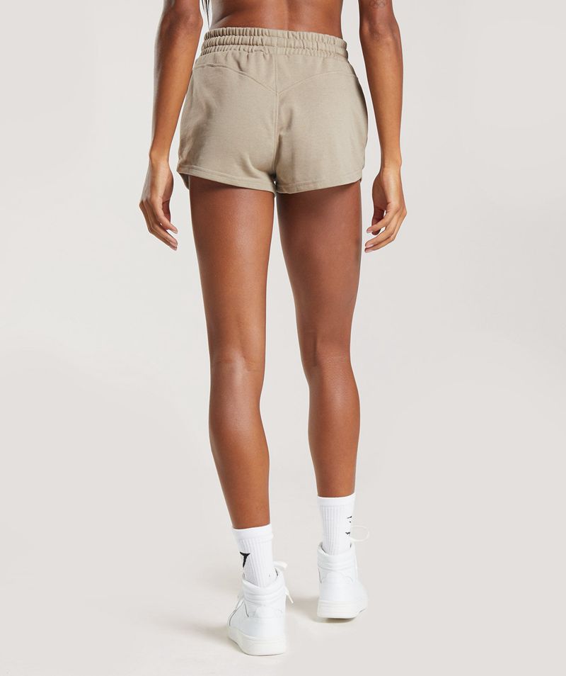 Women's Gymshark Social Club Shorts Beige | USA  3214-ZOLTR