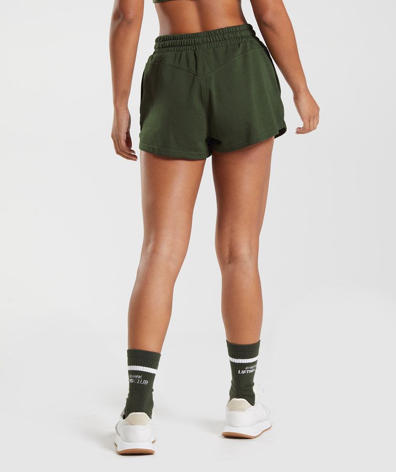 Women's Gymshark Social Club Shorts Olive | USA  5467-TSQIP