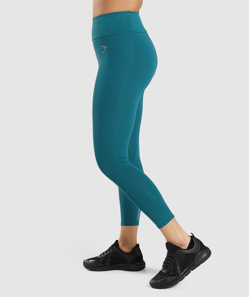 Women's Gymshark Speed Leggings Turquoise | USA  2681-QUKLZ