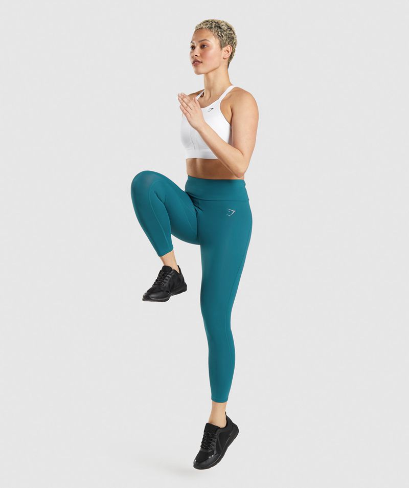 Women's Gymshark Speed Leggings Turquoise | USA  2681-QUKLZ