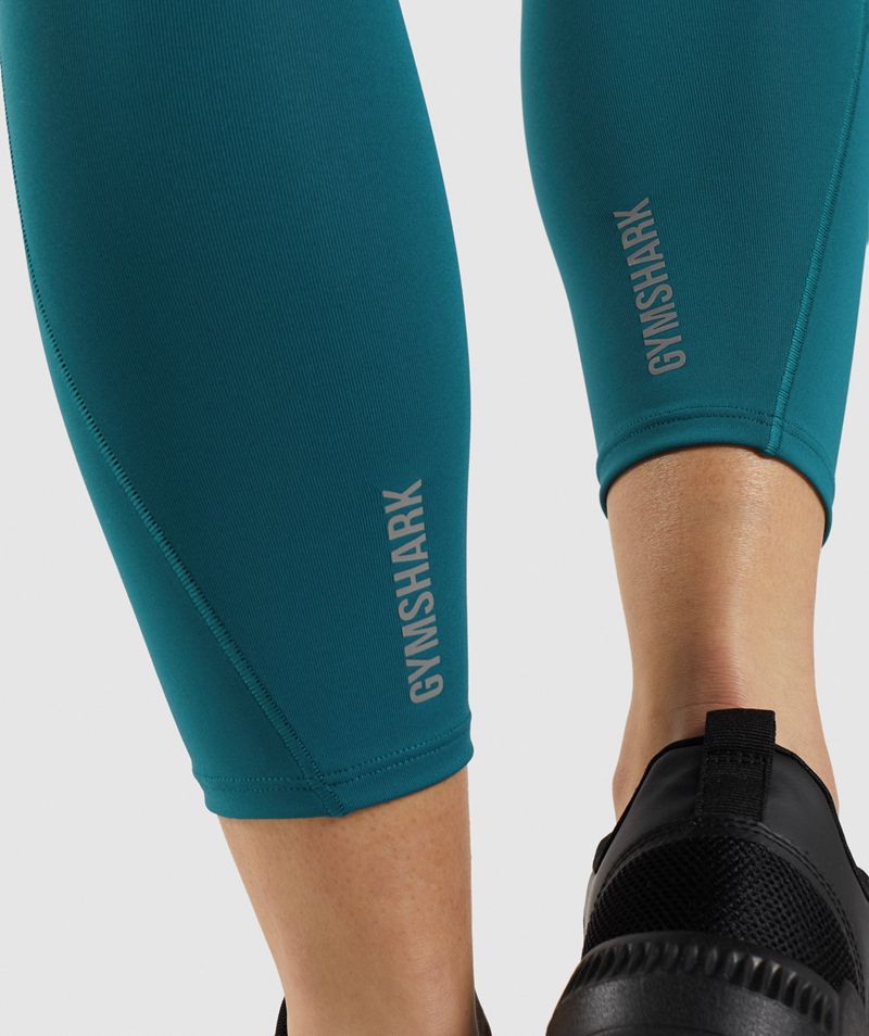 Women's Gymshark Speed Leggings Turquoise | USA  2681-QUKLZ