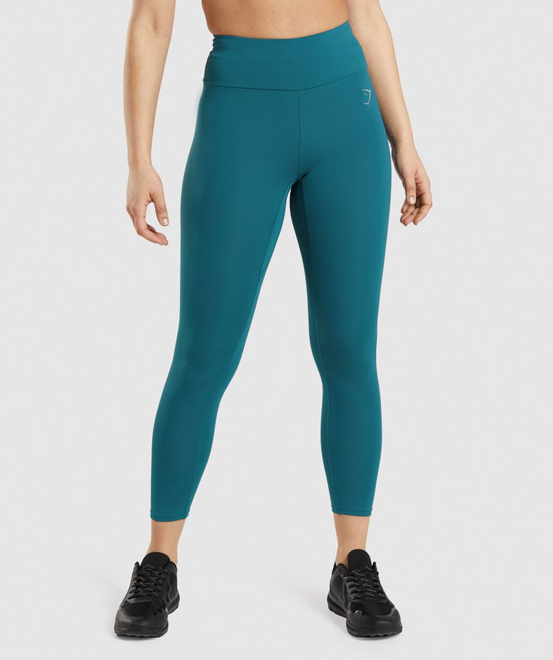 Women\'s Gymshark Speed Leggings Turquoise | USA  2681-QUKLZ