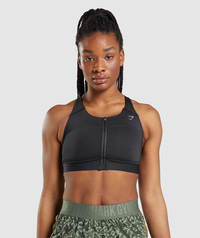 Women\'s Gymshark Speed Sports Bra Black | USA  2964-BGUWA