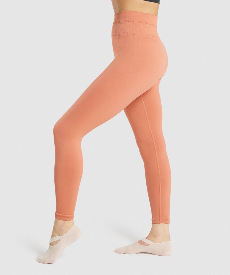 Women's Gymshark Studio Leggings Orange | USA  3865-VGNZH