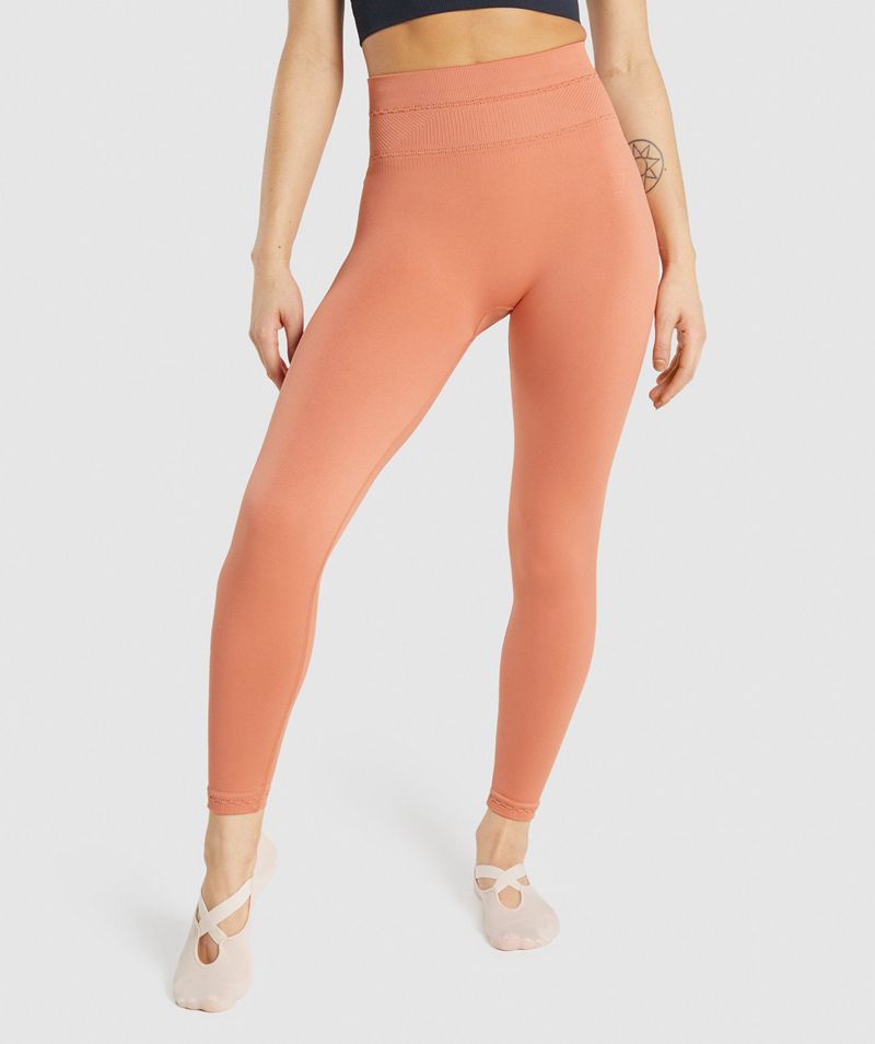 Women\'s Gymshark Studio Leggings Orange | USA  3865-VGNZH