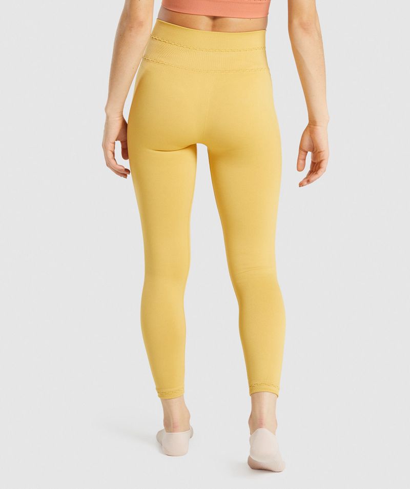 Women's Gymshark Studio Leggings Yellow | USA  9573-DTWLH