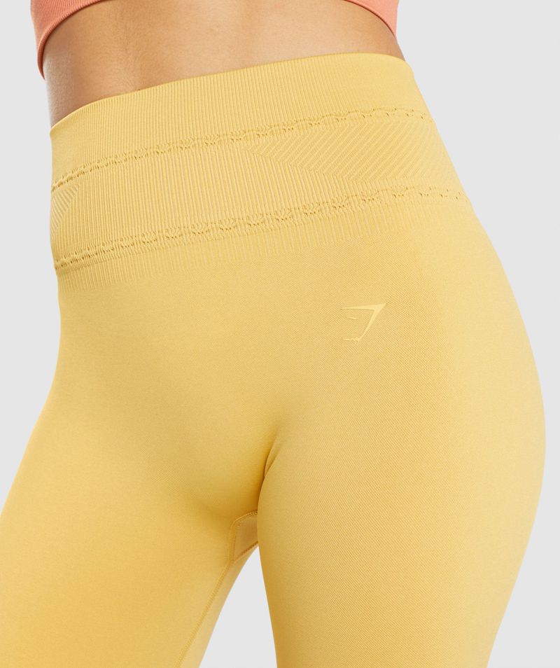 Women's Gymshark Studio Leggings Yellow | USA  9573-DTWLH