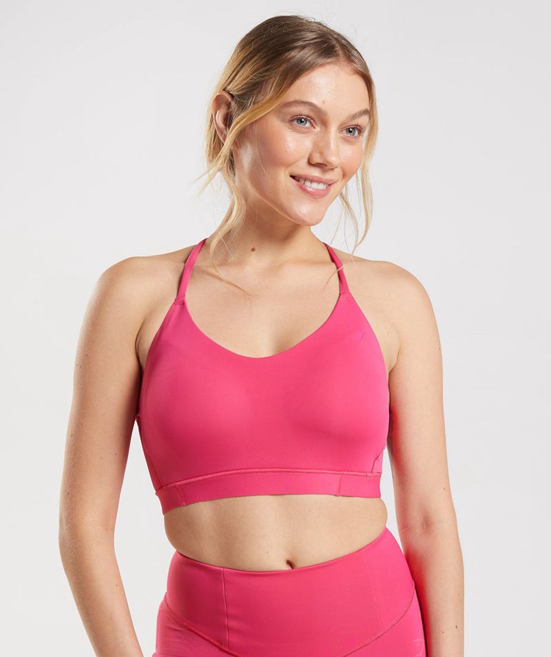 Women\'s Gymshark Studio Sports Bra Pink | USA  1592-HQLWI