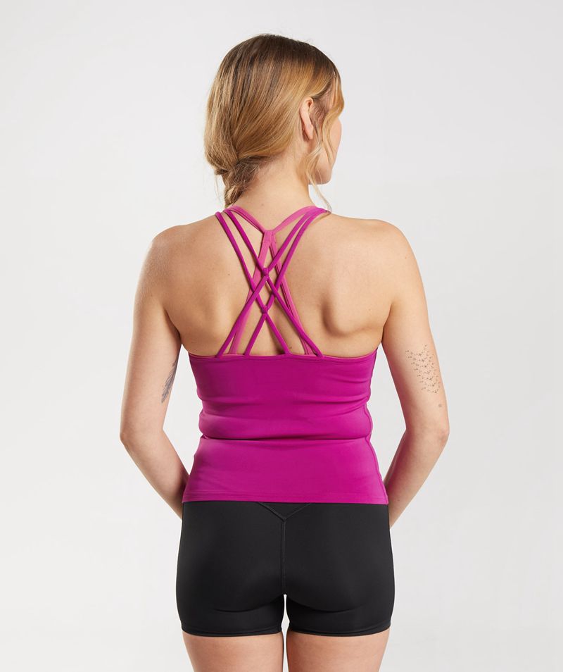 Women's Gymshark Studio Tank Tops Pink | USA  8710-UPHFL