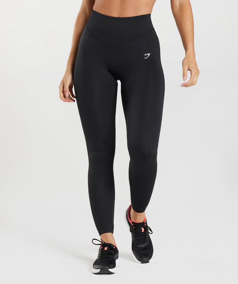 Women\'s Gymshark Sweat Seamless Sculpt Leggings Black | USA  2945-QFRZI