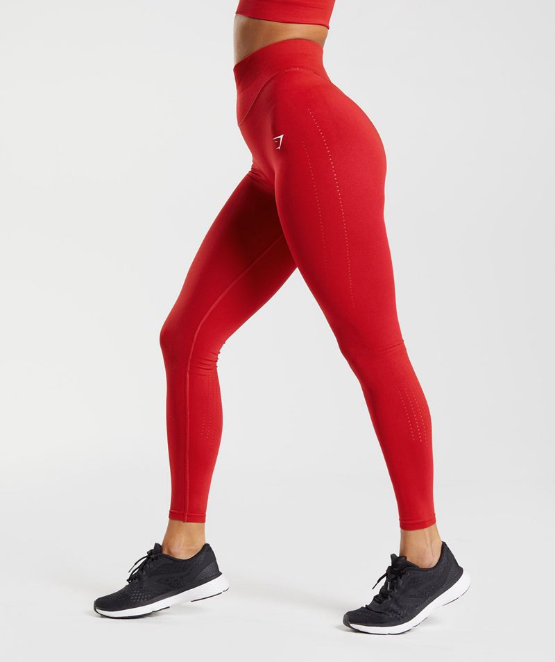 Women's Gymshark Sweat Seamless Sculpt Leggings Red | USA  5624-QHZTP