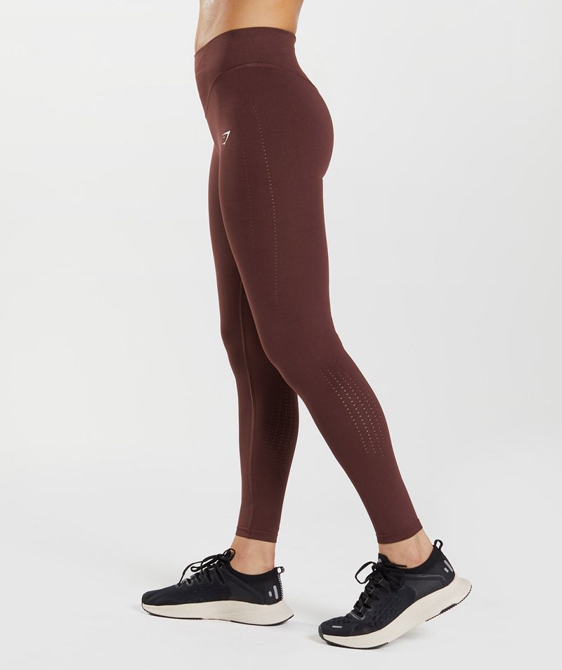 Women's Gymshark Sweat Seamless Sculpt Leggings Burgundy | USA  8649-CUJBW