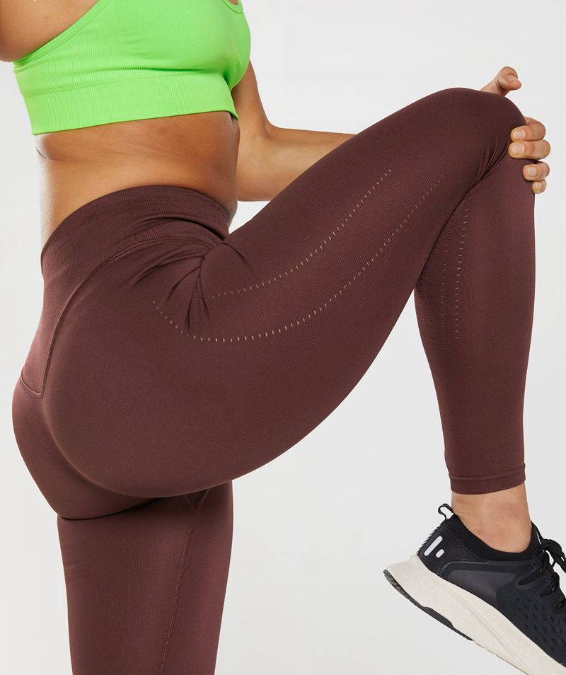 Women's Gymshark Sweat Seamless Sculpt Leggings Burgundy | USA  8649-CUJBW