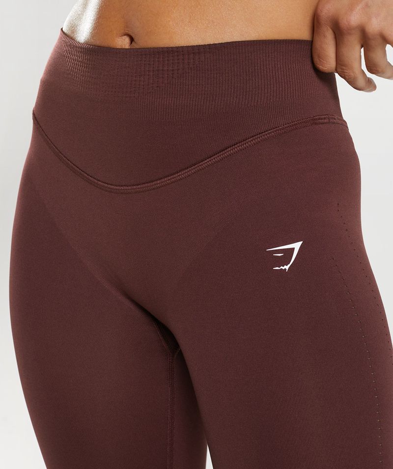 Women's Gymshark Sweat Seamless Sculpt Leggings Burgundy | USA  8649-CUJBW