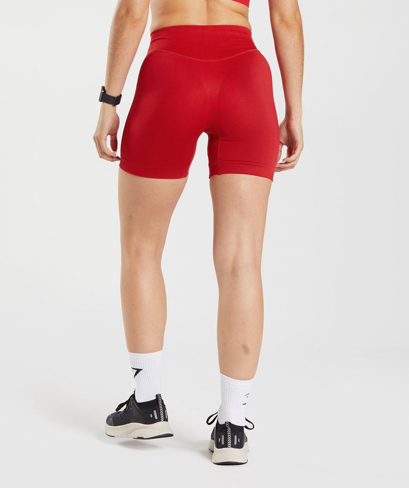 Women's Gymshark Sweat Seamless Sculpt Shorts Red | USA  7689-QYJDT