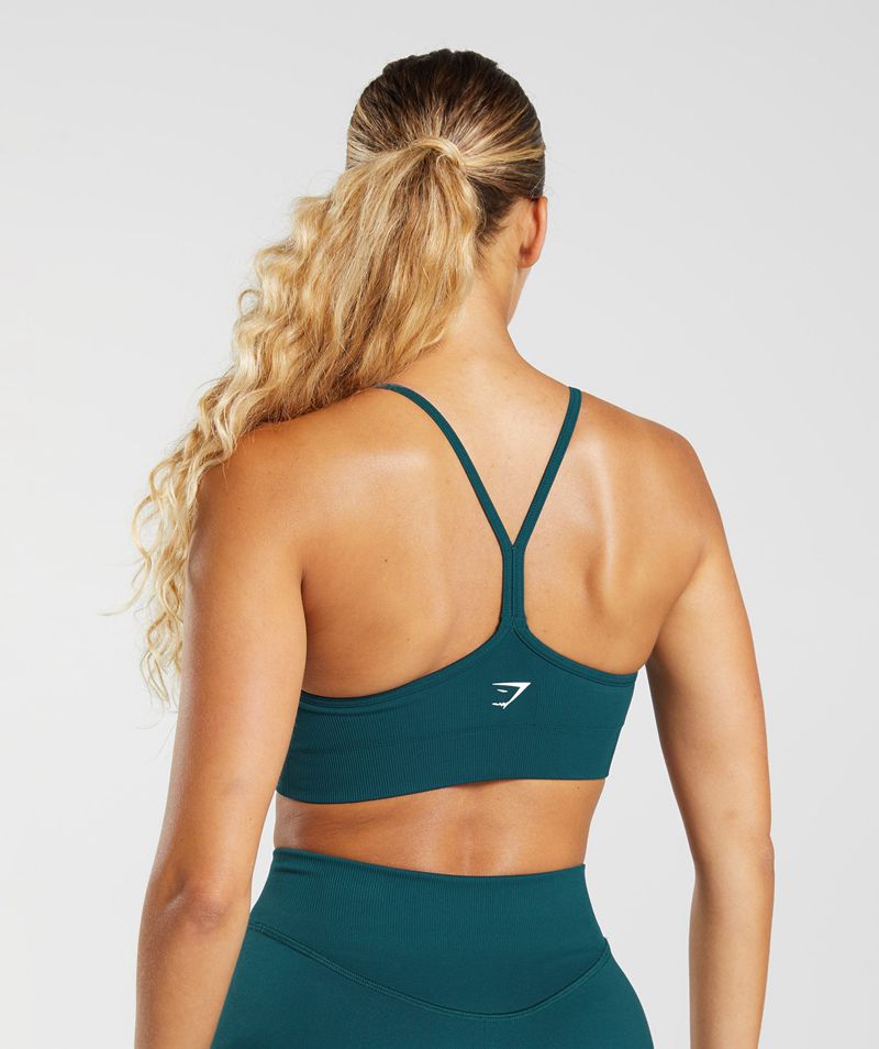 Women's Gymshark Sweat Seamless Sports Bra Turquoise | USA  0657-ULXMS