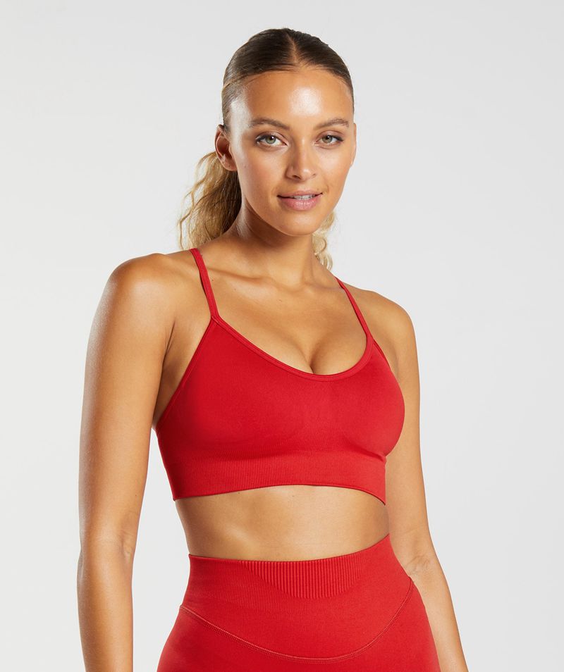 Women\'s Gymshark Sweat Seamless Sports Bra Red | USA  2065-SJIFW