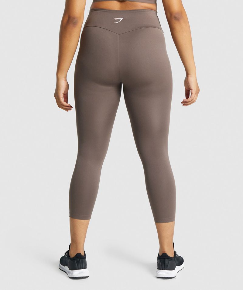 Women's Gymshark Training 7/8 Leggings Brown | USA  8407-RNTWM