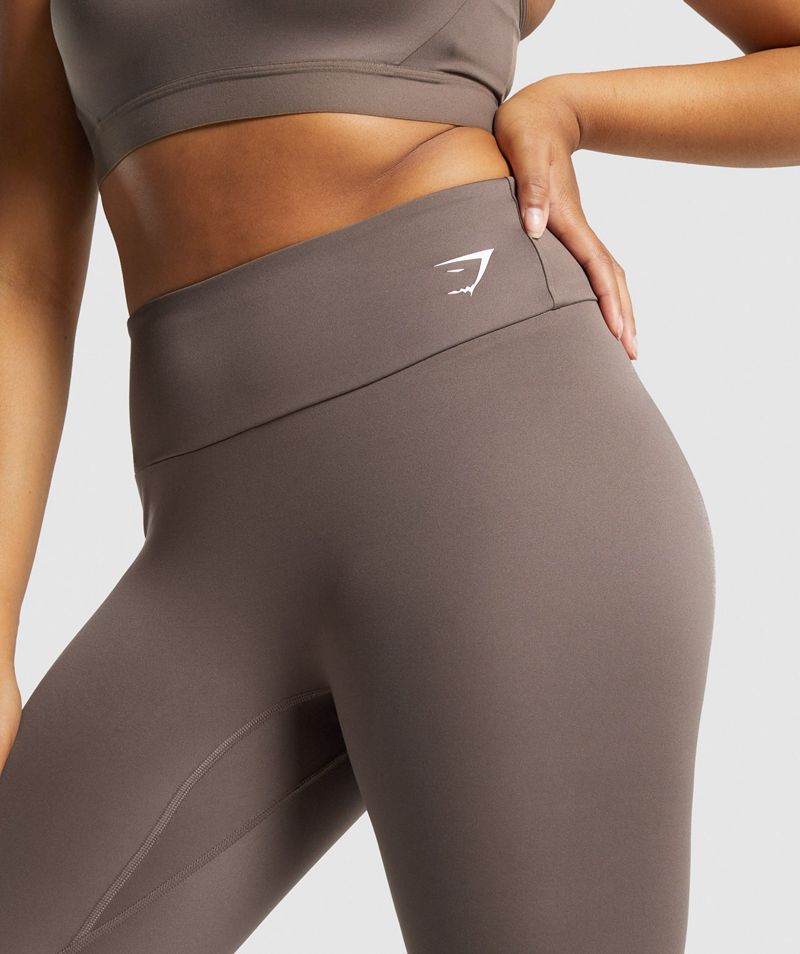 Women's Gymshark Training 7/8 Leggings Brown | USA  8407-RNTWM