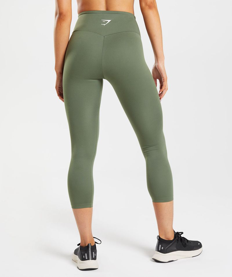 Women's Gymshark Training 7/8 Leggings Olive | USA  2904-RQXEK