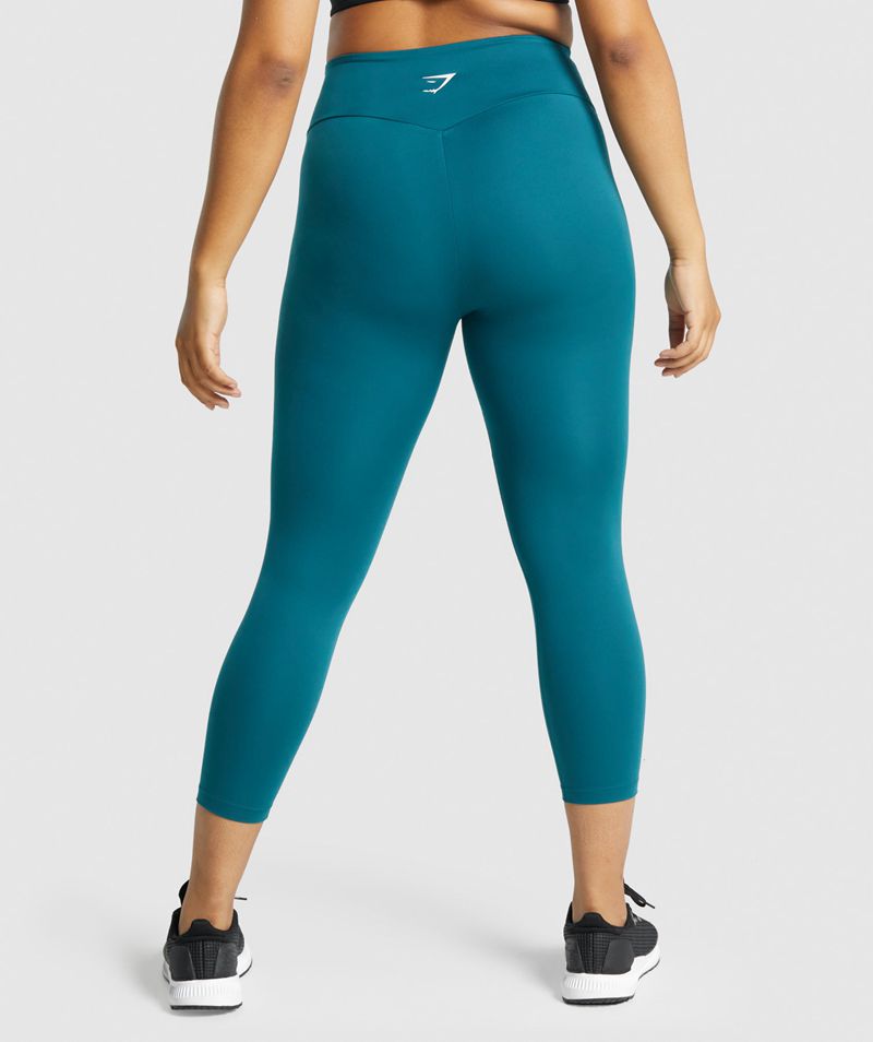 Women's Gymshark Training 7/8 Leggings Turquoise | USA  3714-BWUVP