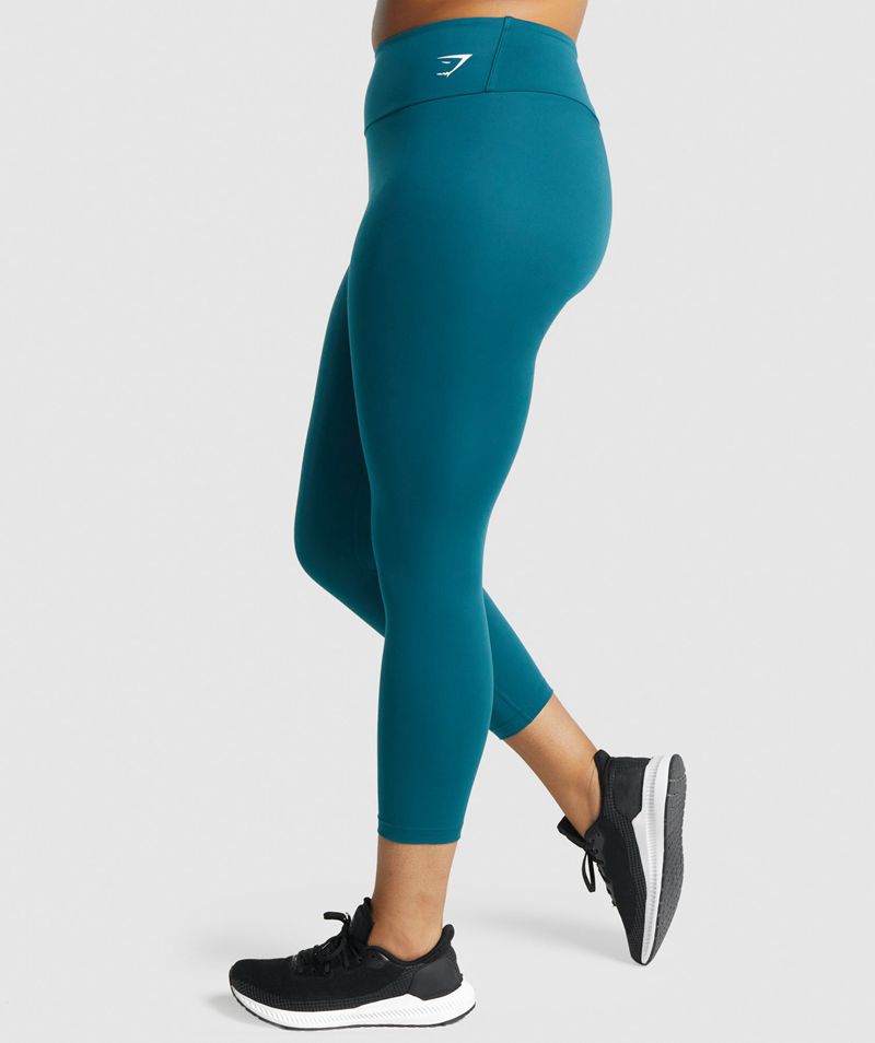 Women's Gymshark Training 7/8 Leggings Turquoise | USA  3714-BWUVP