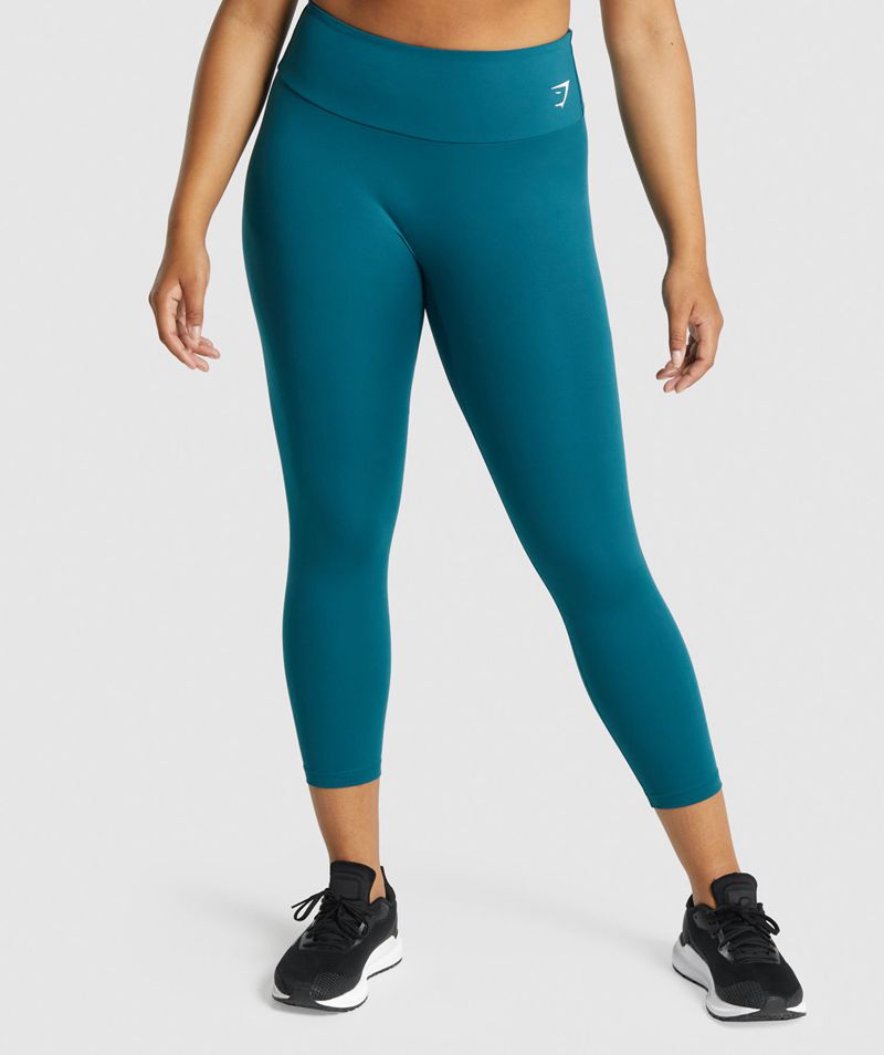 Women\'s Gymshark Training 7/8 Leggings Turquoise | USA  3714-BWUVP