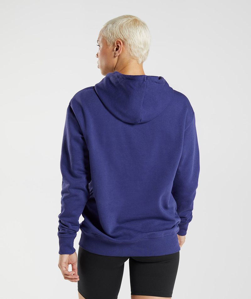 Women's Gymshark Training Boyfriend Hoodie Purple | USA  1894-HUANM