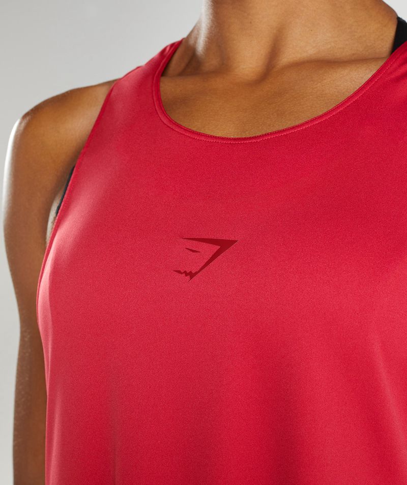 Women's Gymshark Training Brandmark Tank Tops Red | USA  2783-CFJQI