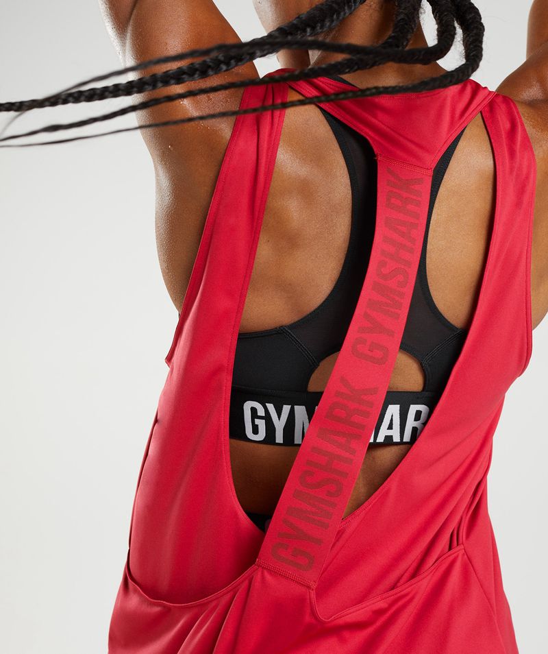 Women's Gymshark Training Brandmark Tank Tops Red | USA  2783-CFJQI