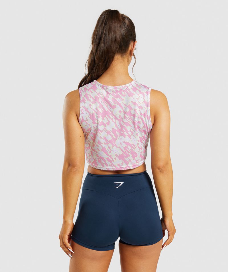 Women's Gymshark Training Crop Tank Tops Pink | USA  5803-FXBUG