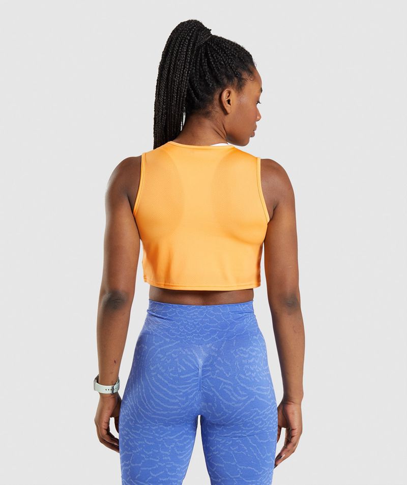 Women's Gymshark Training Crop Tank Tops Orange | USA  5976-LEADC