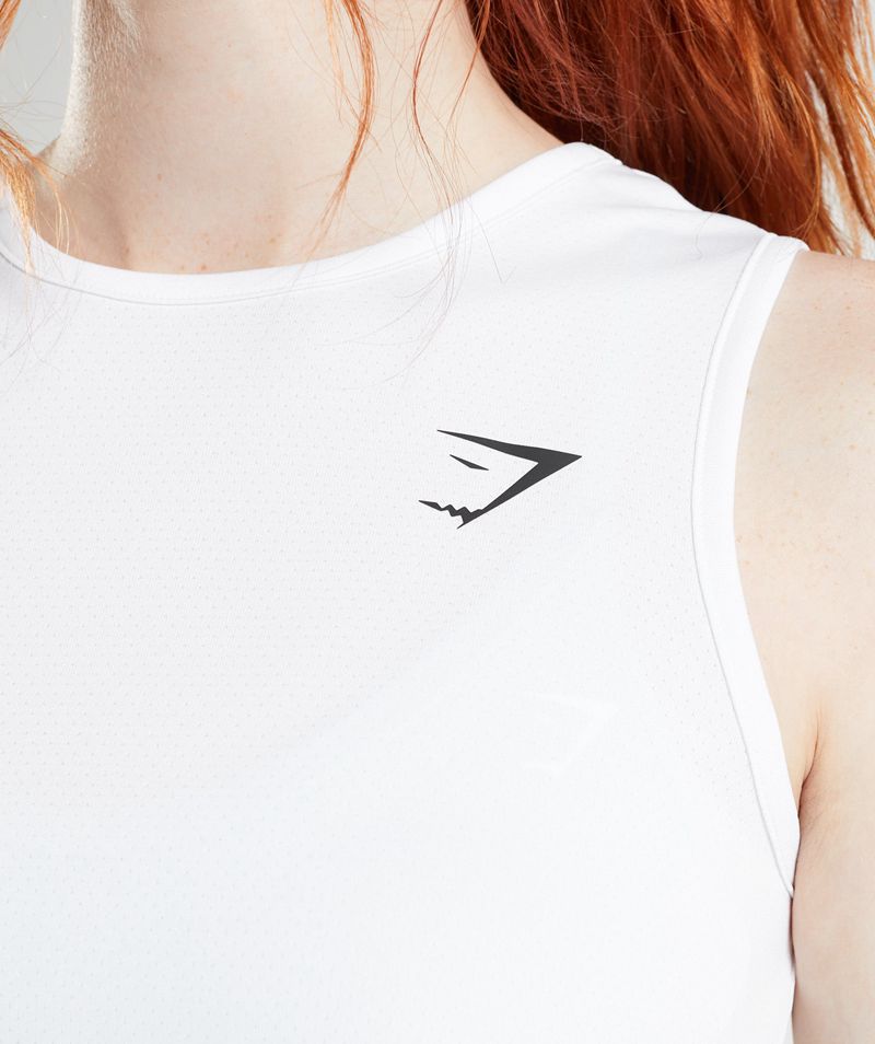 Women's Gymshark Training Crop Tank Tops White | USA  7215-OXUPY